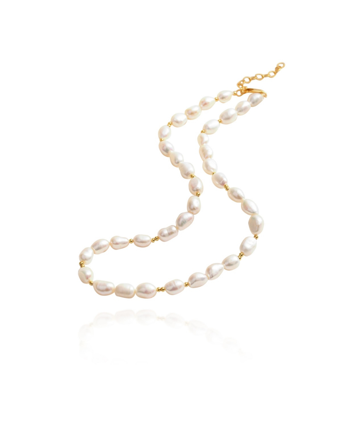 Mera Baroque Freshwater Pearl Beaded Necklace - Gold