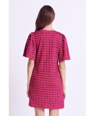 Women's Tiered Jersey Mini Dress With Embroidery