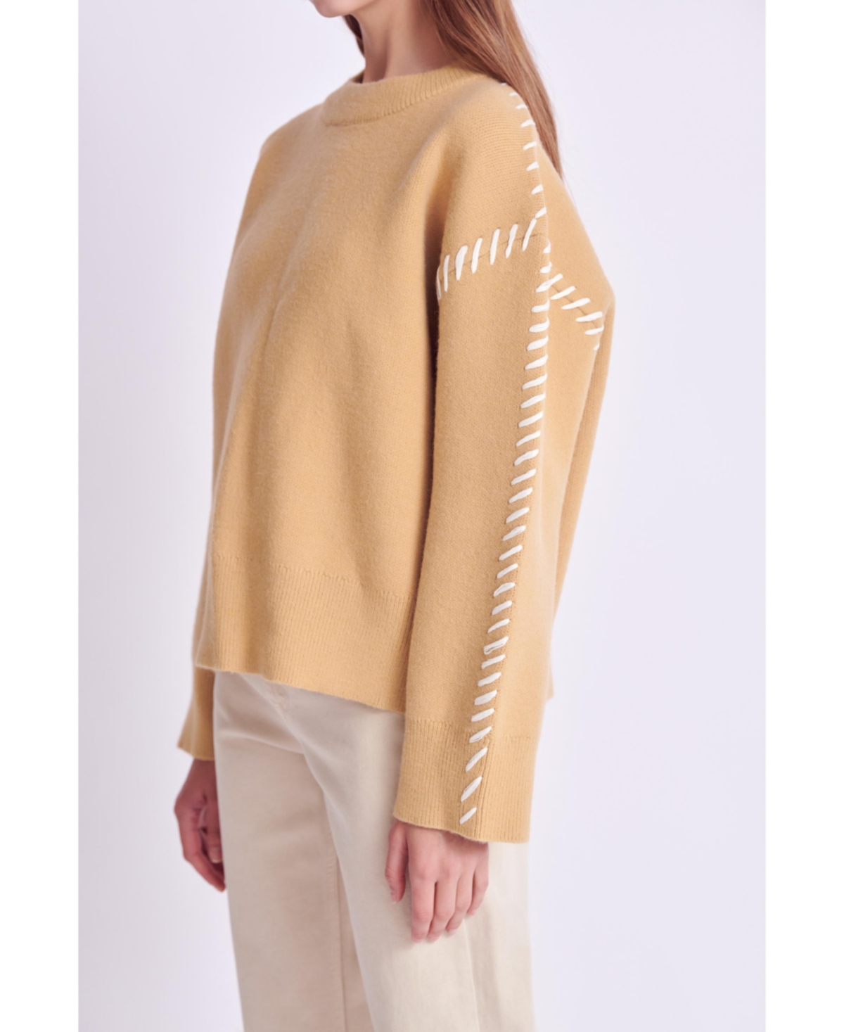 Women's Whip Stitch Sweater -cream