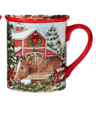 Homestead Christmas 4 Piece Mug Set