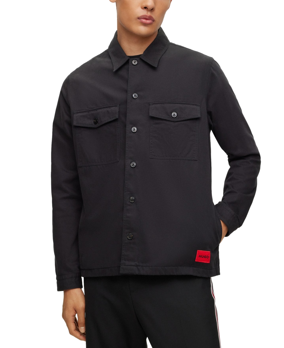 Hugo By  Boss Men's Oversized-fit Shirt Jacket In Black