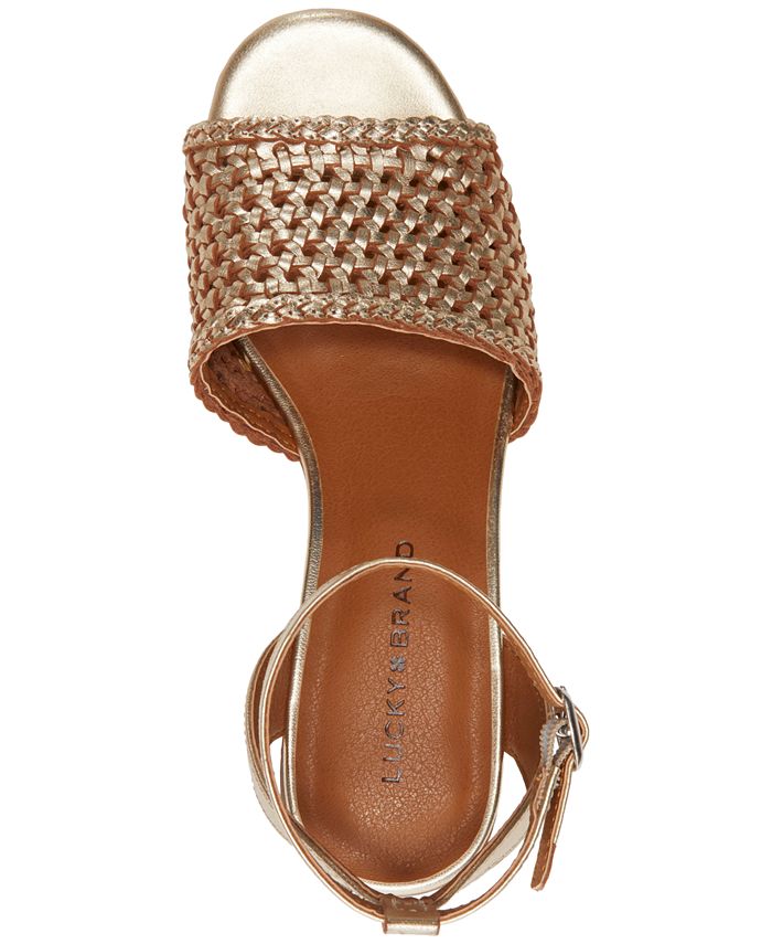 Lucky Brand Women's Modessa Woven Ankle-Strap Dress Sandals - Macy's