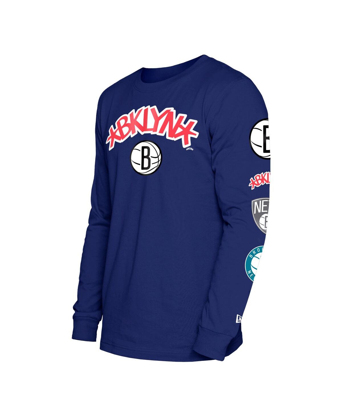 Men's New EraBrooklyn Nets 2023/24 City Edition Long Sleeve T-shirt - Blue