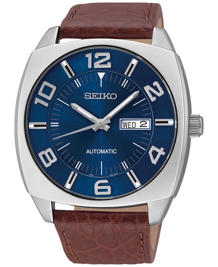 Seiko Men's Automatic Recraft Brown Leather Strap Watch 44mm SNKN37 &  Reviews - All Watches - Jewelry & Watches - Macy's