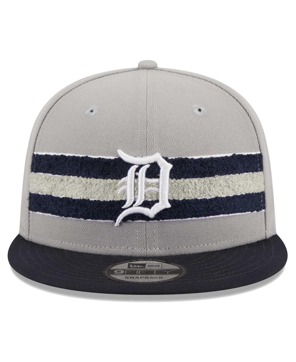 New Era Men's  Gray, Navy Detroit Tigers Band 9fifty Snapback Hat In Gray,navy