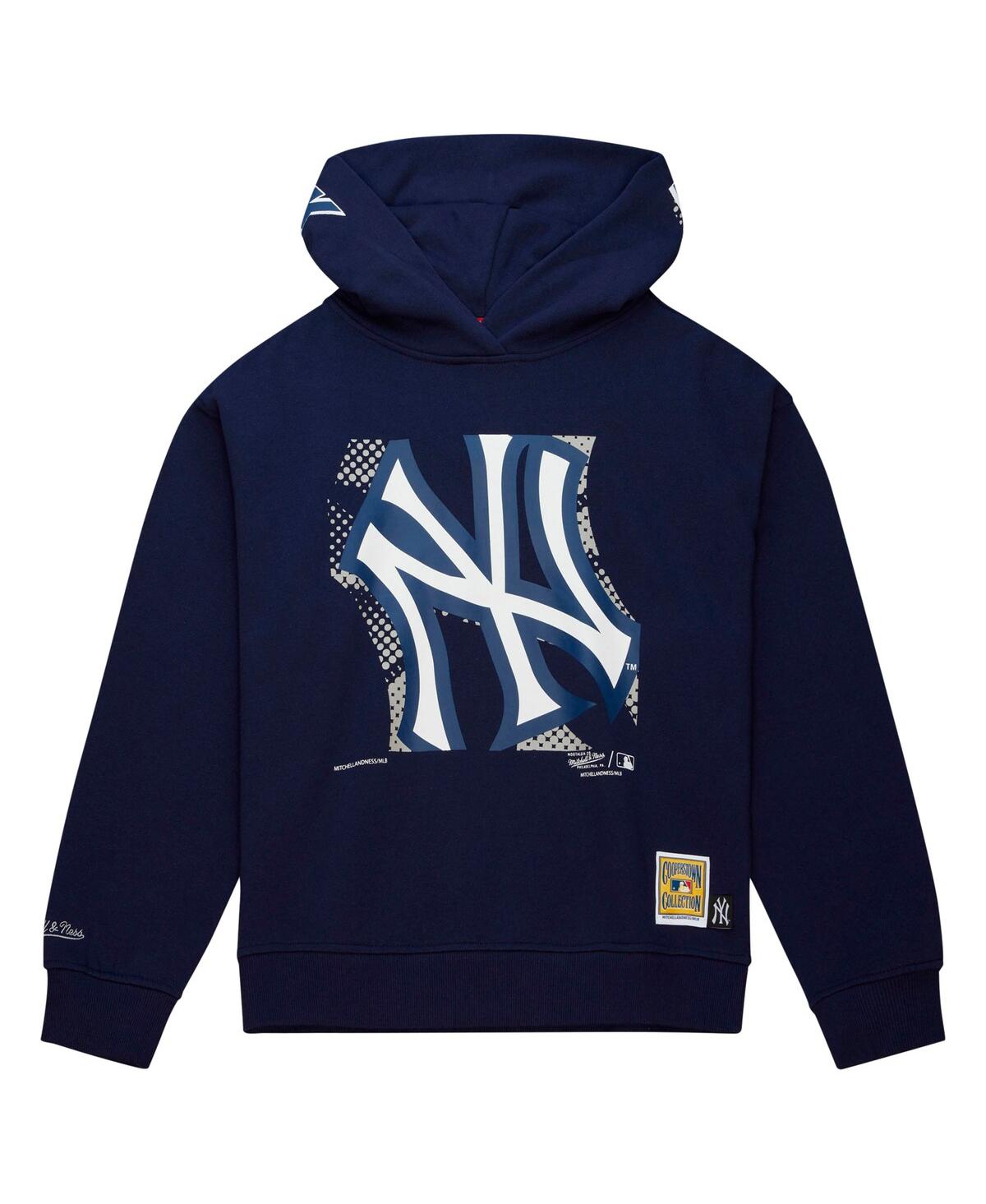 Shop Mitchell & Ness Women's Mitchell And Ness Navy New York Yankees Cooperstown Collection Big Face 7.0 Pullover Hoodie