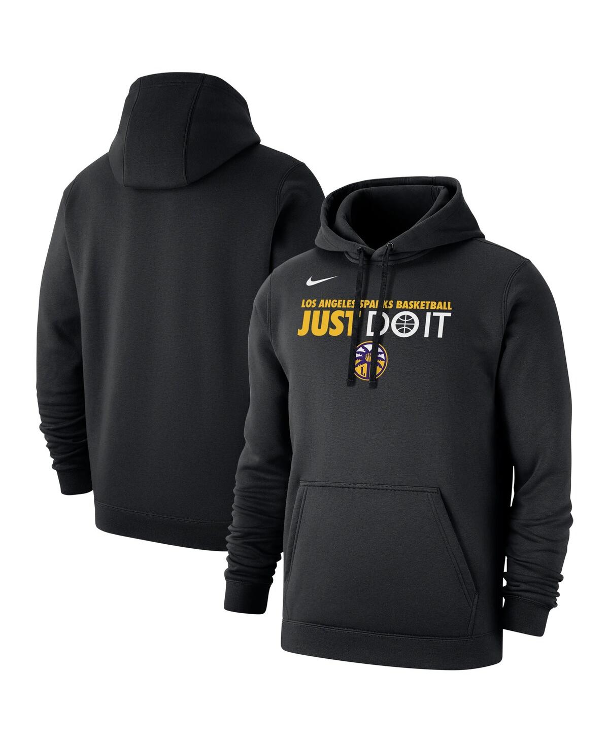 Shop Nike Men's And Women's  Black Los Angeles Sparks Just Do It Club Pullover Hoodie