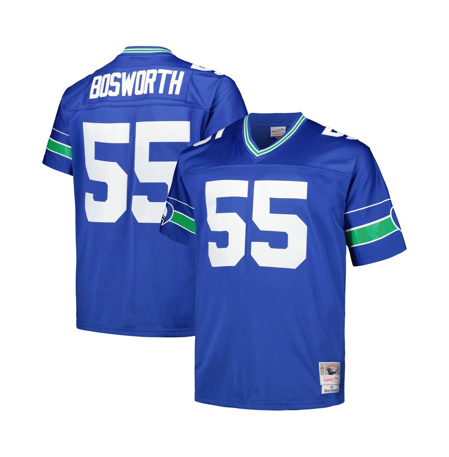 Мужской топ Mitchell & Ness Brian Bosworth Royal Seattle Seahawks Big & Tall 1987 Legacy Retired Player Jersey — фото 1