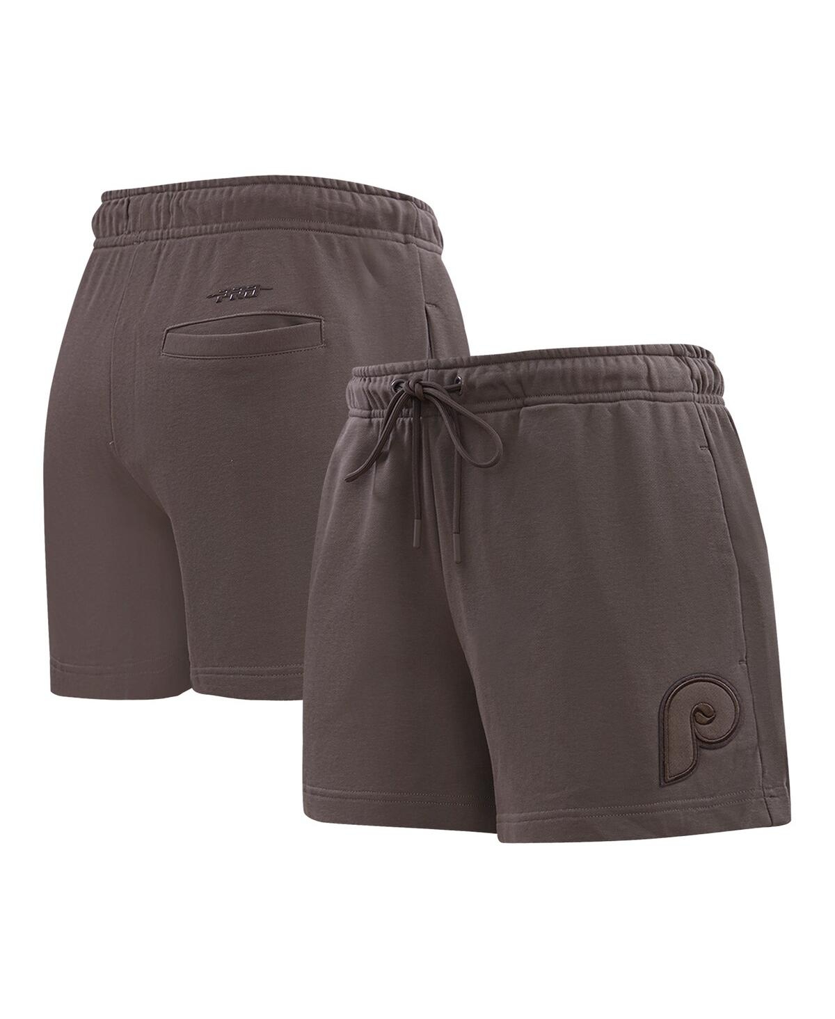 Pro Standard Women's  Brown Philadelphia Phillies Neutral Fleece Shorts