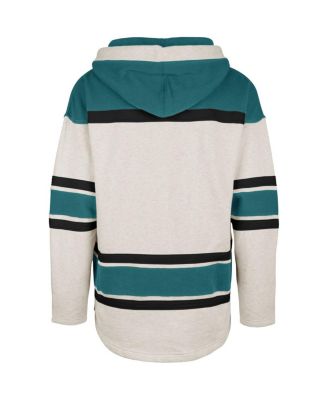 Men's '47 Brand Oatmeal San Jose Sharks Rockaway Lacer Pullover