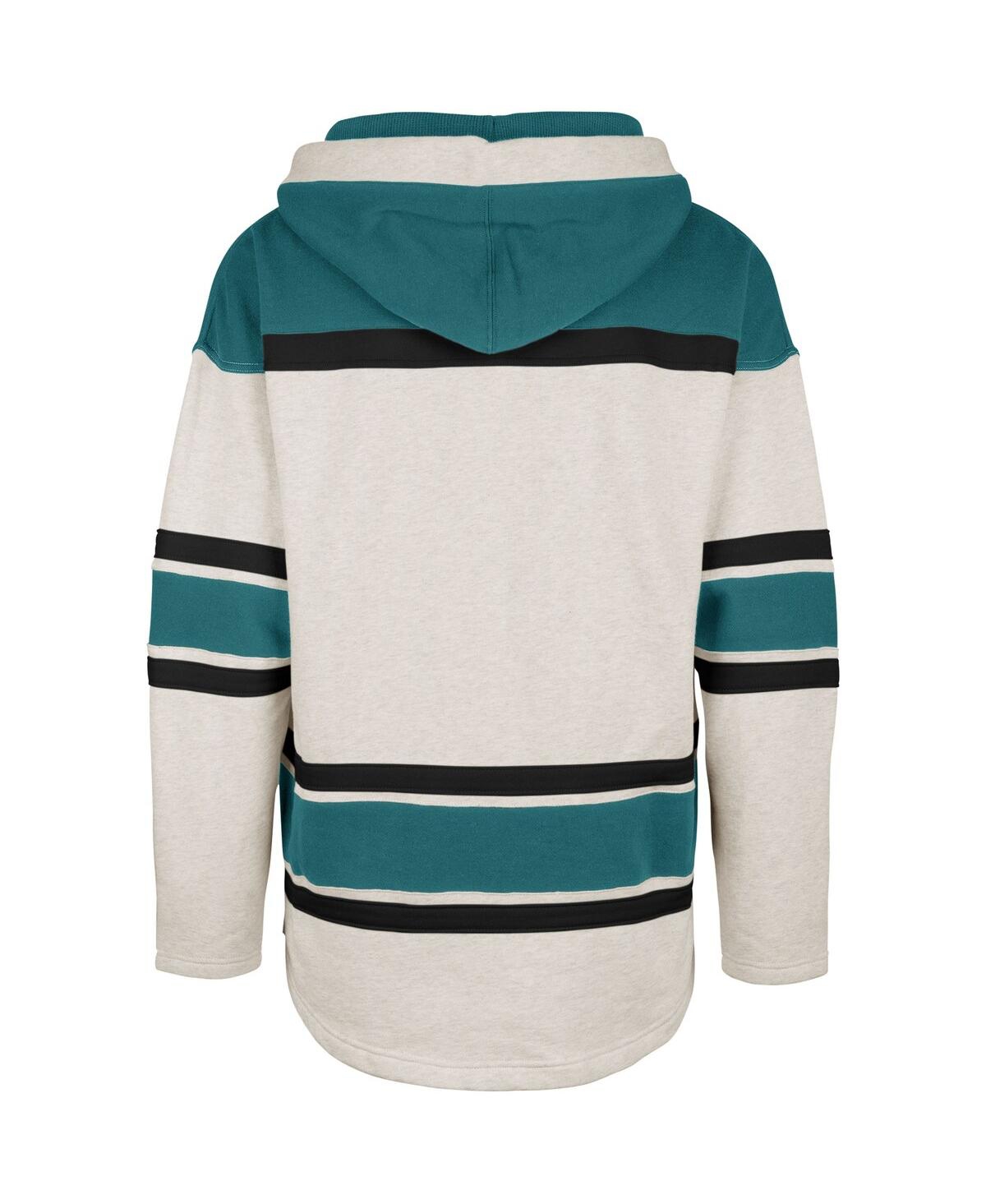Men's '47 BrandSan Jose Sharks Rockaway Lacer Pullover Hoodie - Oatmeal