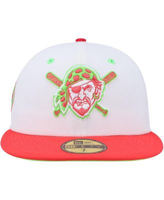 Men's White, Coral Pittsburgh Pirates Three Rivers Stadium 30th Anniversary Strawberry Lolli 59FIFTY Fitted Hat