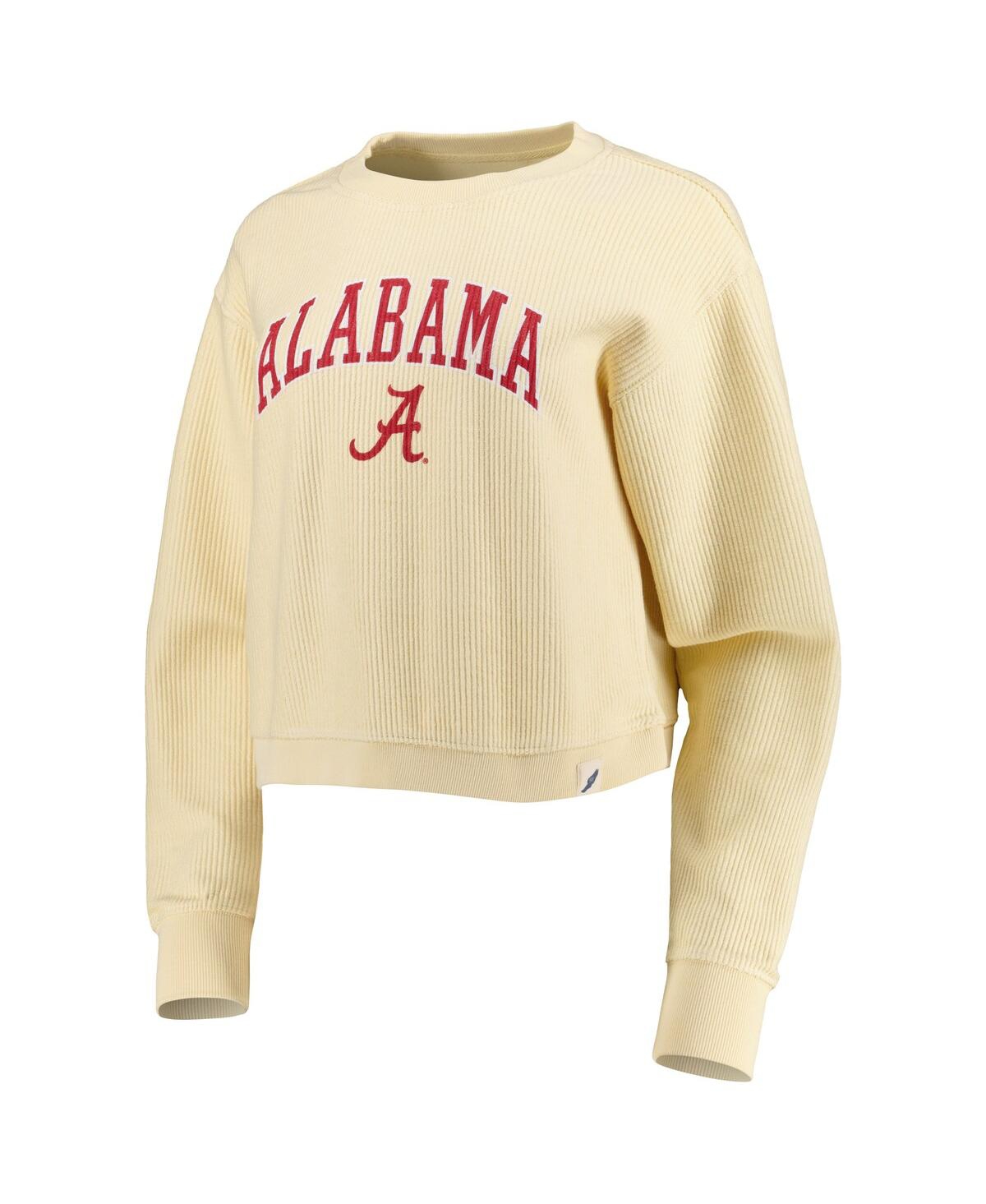 League Collegiate Wear Cream Alabama Crimson Tide Classic Campus Corded Timber Sweatshirt In Cream