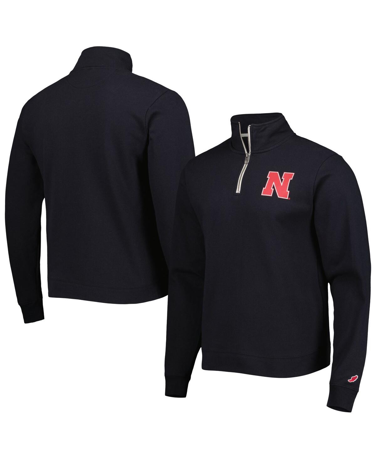 Men's League Collegiate Wear Black Nebraska Huskers Stack Essential Lightweight Fleece Quarter-Zip Sweatshirt - Black