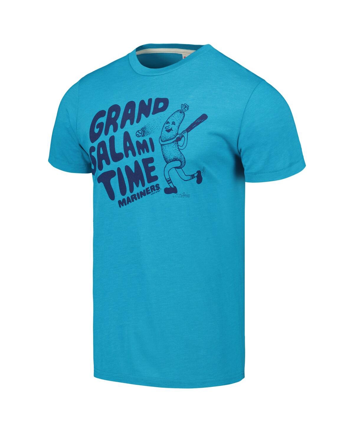 Homage Men's  Aqua Seattle Mariners Grand Salami Time Hyper Local Tri-blend T-shirt In Aqua
