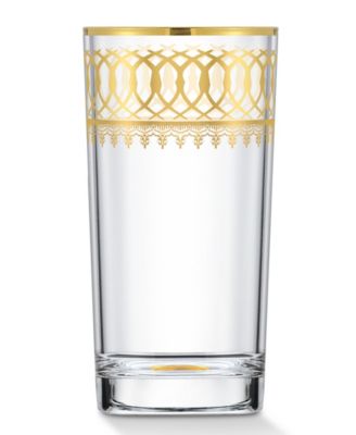 Gold-Tone Embellished High Ball with Gold-Tone Rings, Set of 4