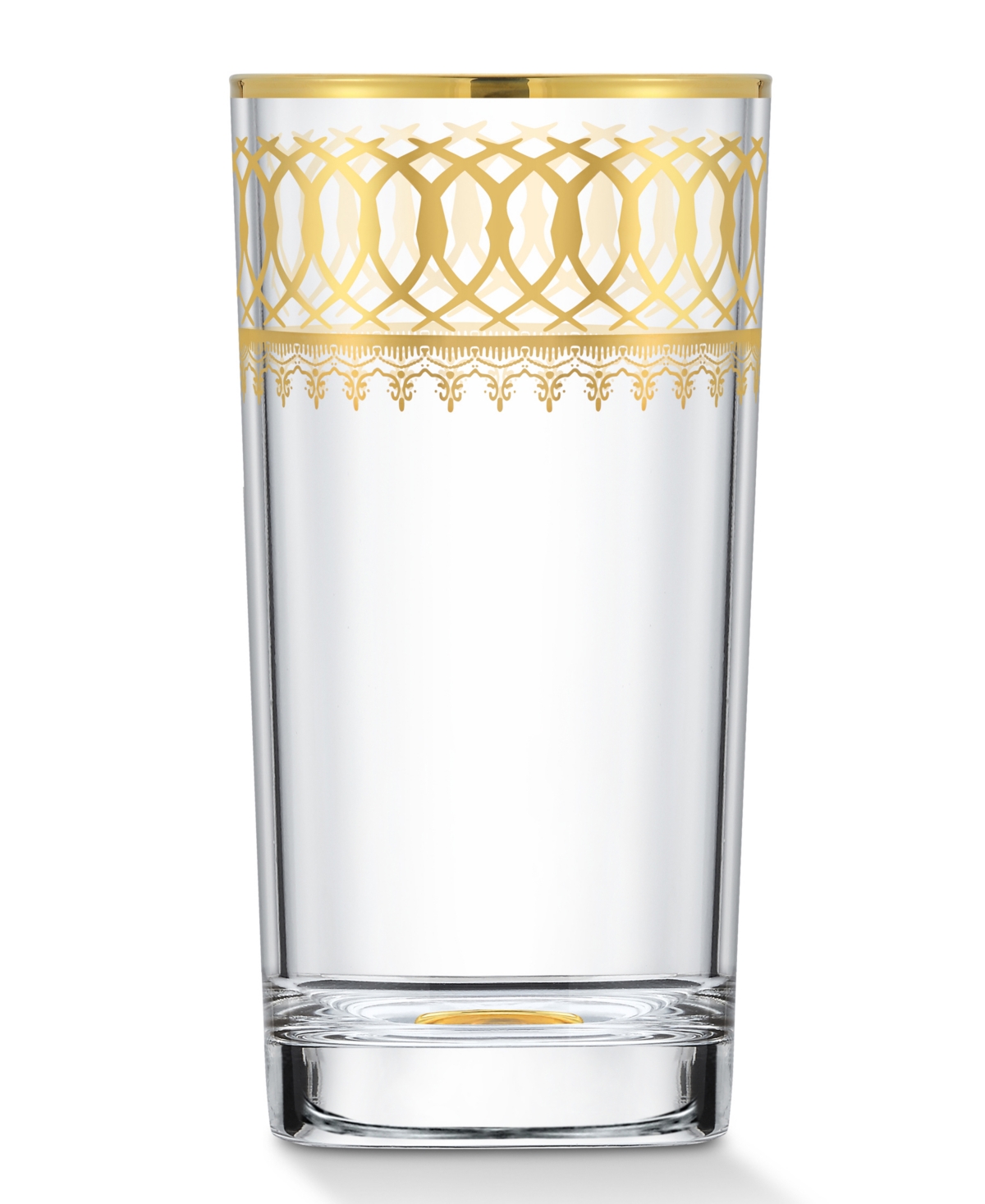 Lorren Home TrendsTone Embellished High Ball withTone Rings, Set of 4 - Gold