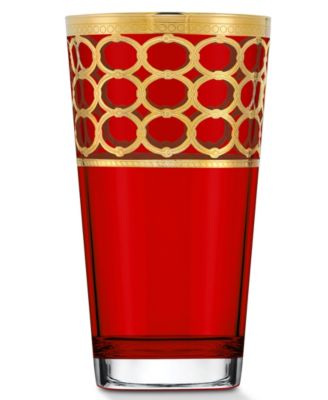 Multicolor High Ball with Gold-Tone Rings, Set of 4