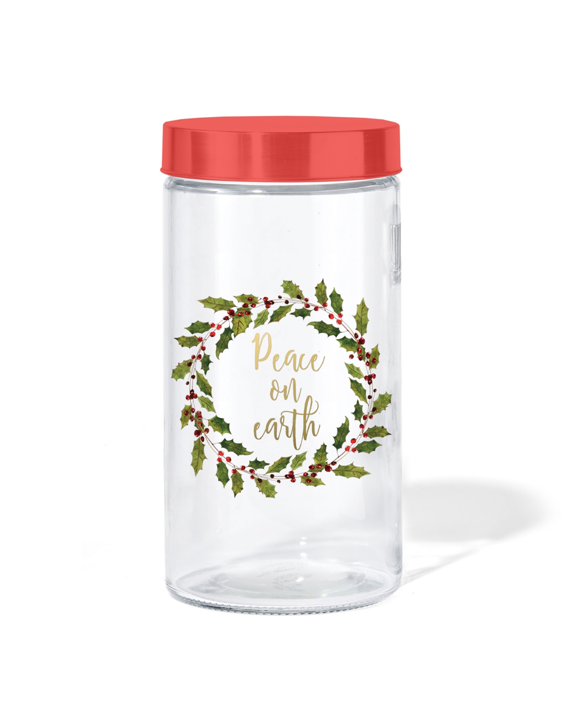 Shop Style Setter Wreath "peace On Earth" Glass Jar, 60 oz In Clear