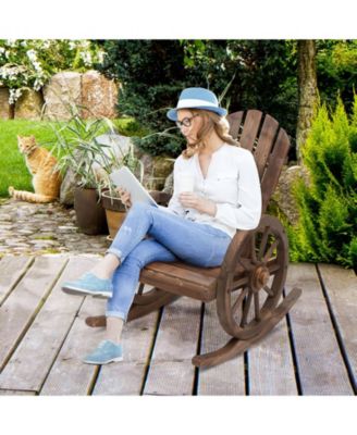 Adirondack Rocking Chair with Slatted Design,