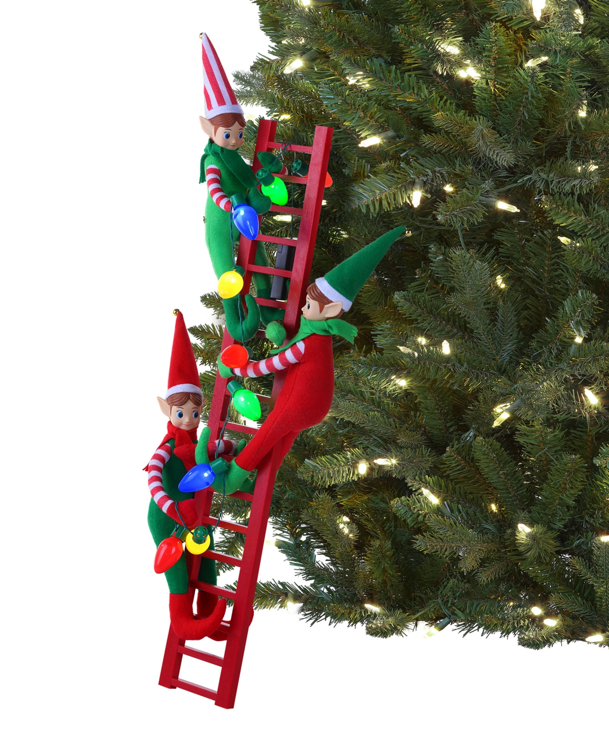 Mr. Christmas 27.5" Led Elves Tree Trimmer In Red
