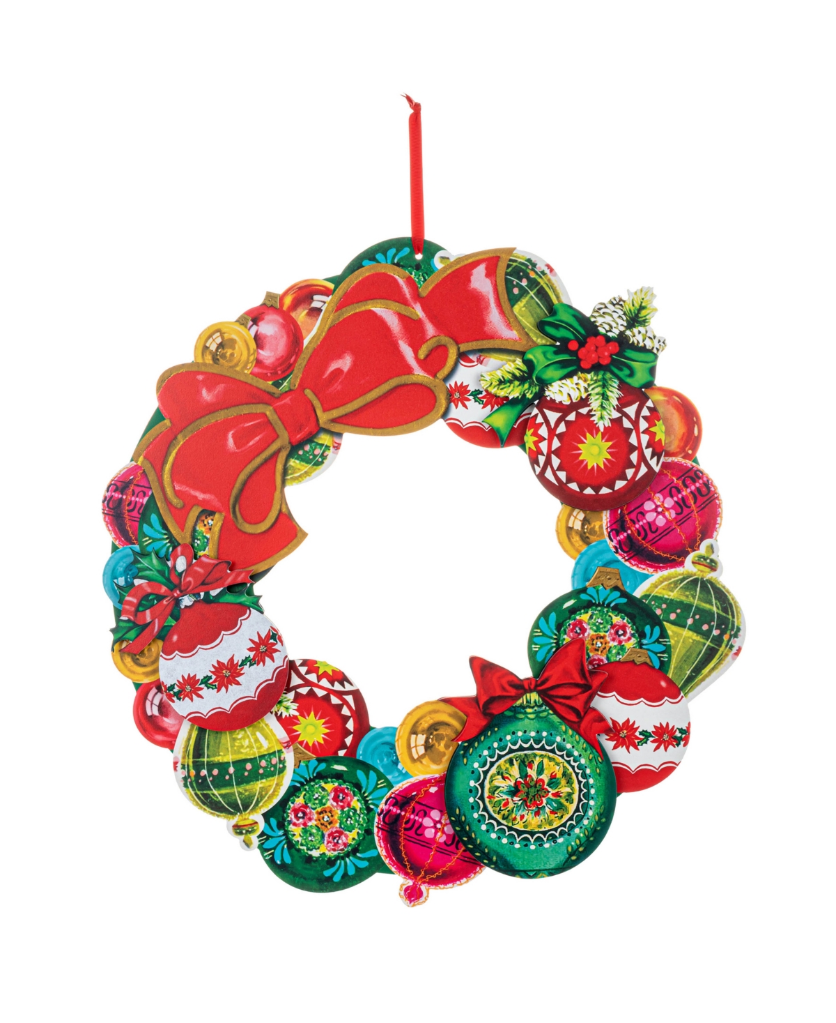 Mr. Christmas 19" Wooden Wreath Vintage-like Ornament In Multi