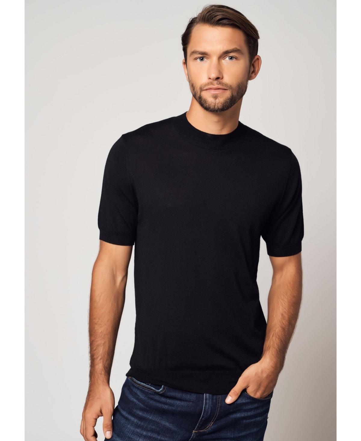 Bellemere Men's Essential Cashmere Silk T-Shirt - Sand