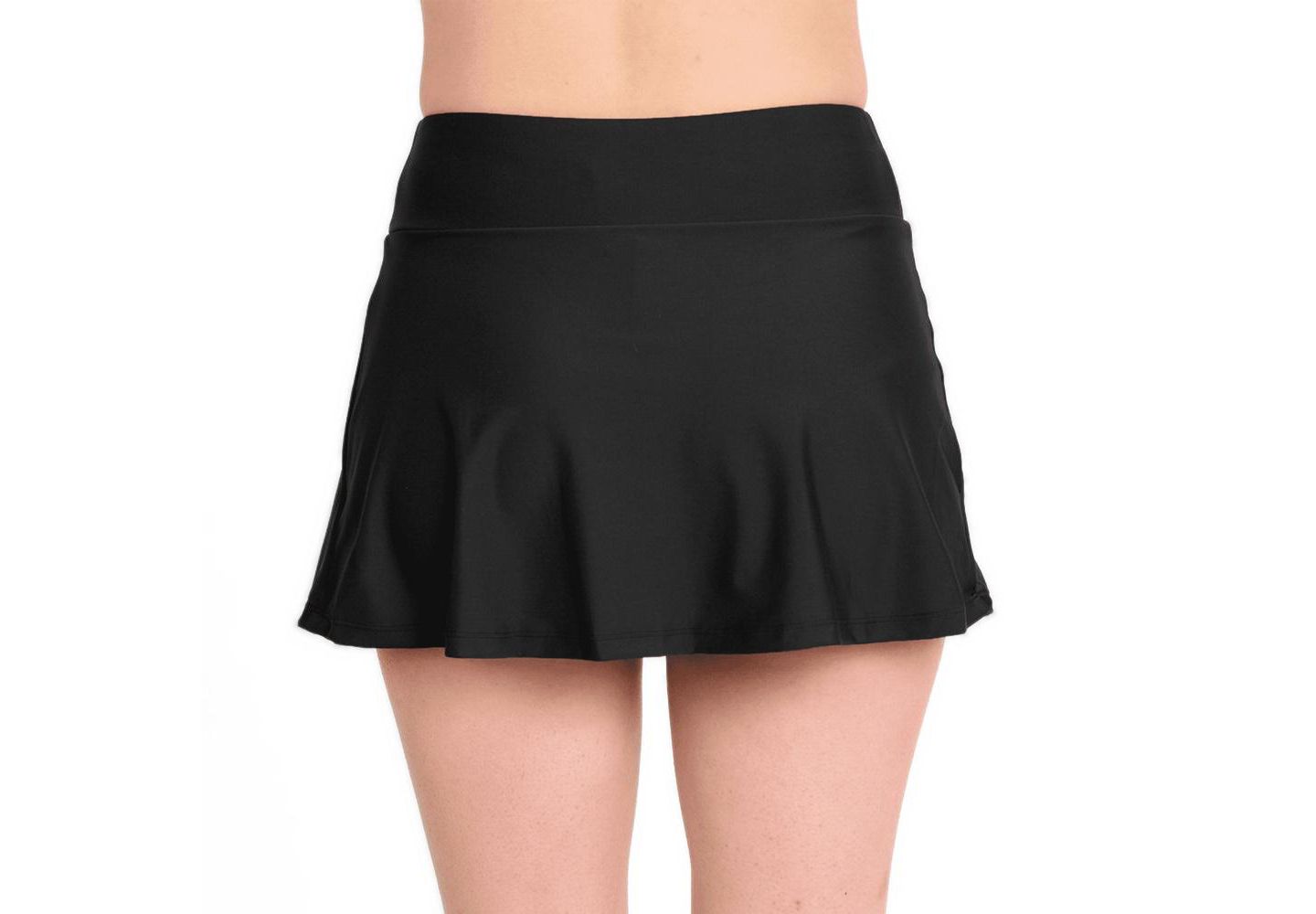 Женская юбка Calypsa Chlorine Resistant High Waisted Mini Swim Skirt With Shorts, цвет: Чёрный — фото 2