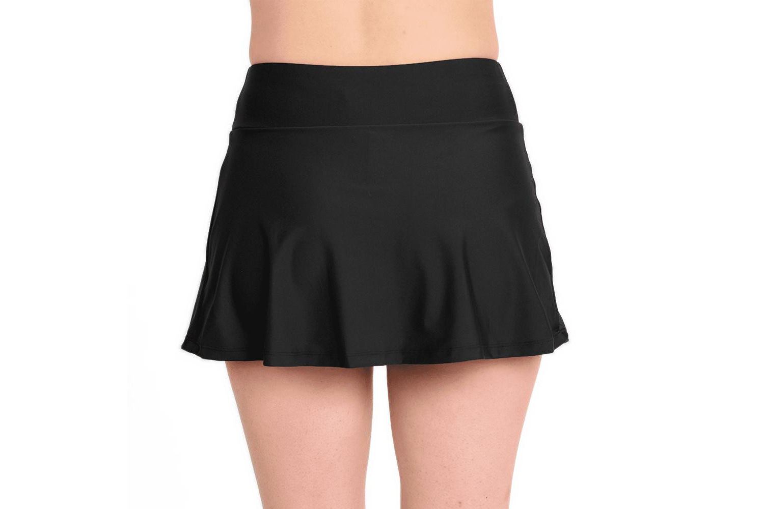 Women's Chlorine Resistant High Waisted Mini Swim Skirt With Shorts