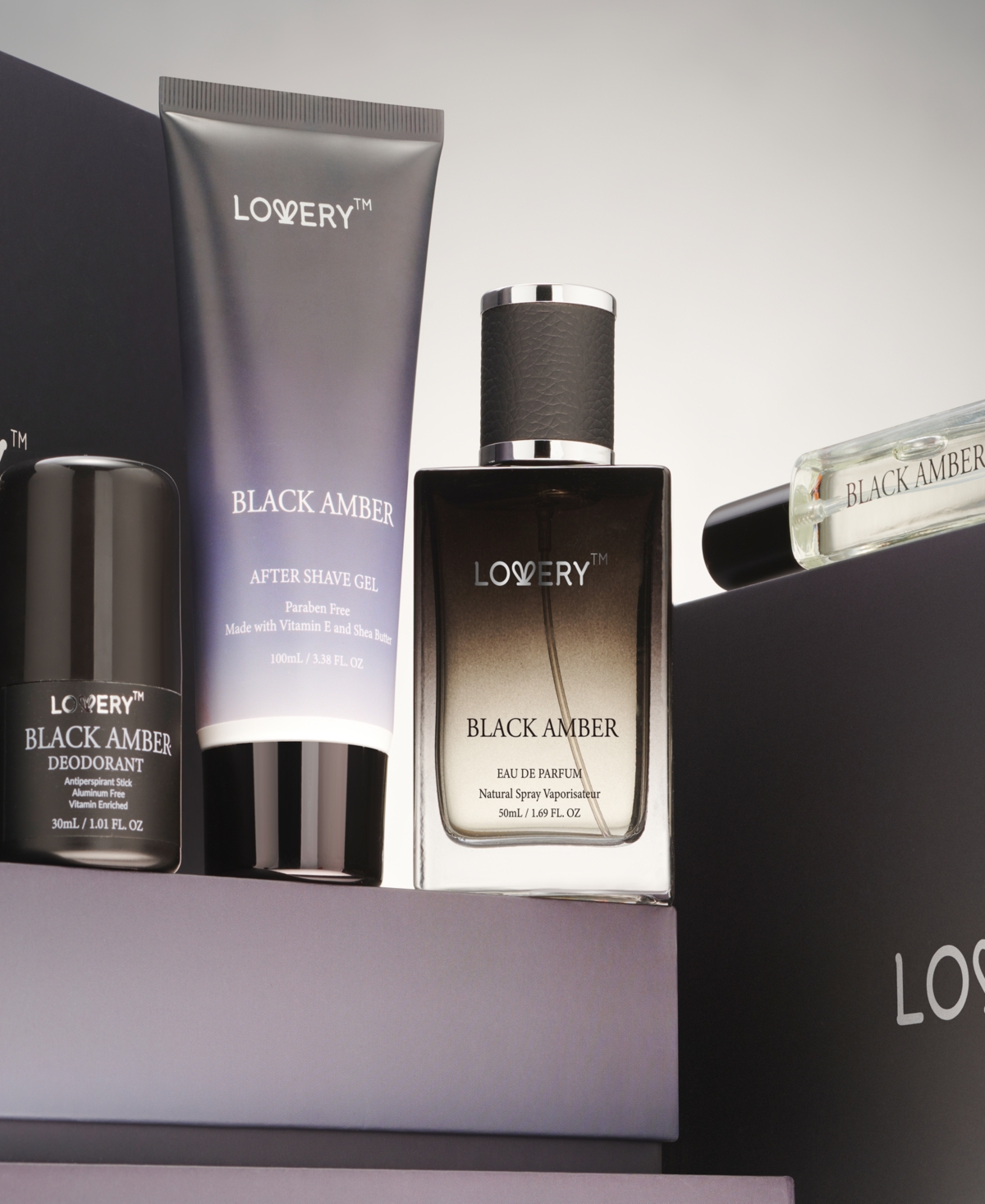 Shop Lovery Men's 4-pc. Black Amber Eau De Parfum Gift Set In No Color
