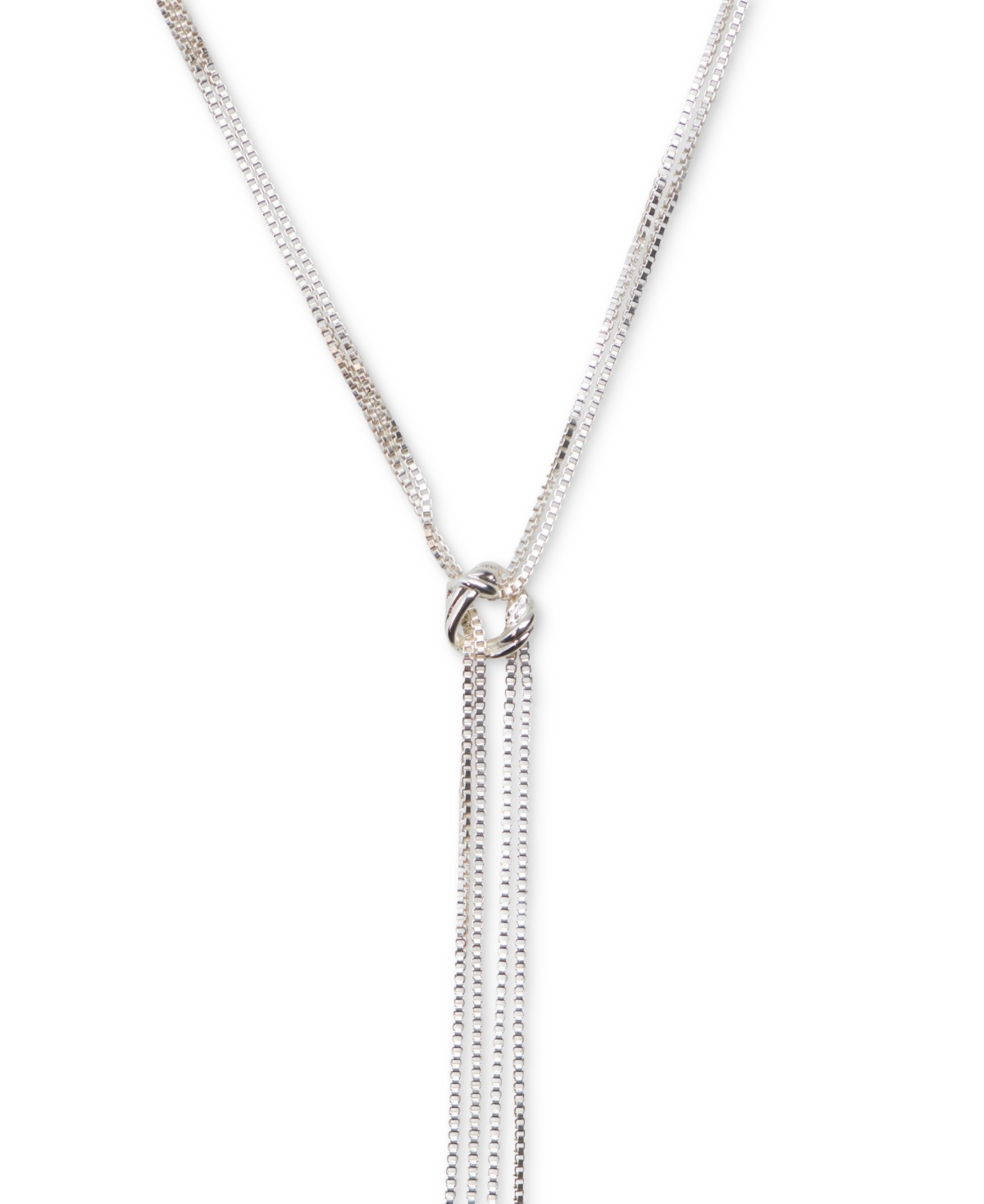 Shop Lucky Brand Silver-tone Knotted Lariat Necklace, 17" + 3" Extender