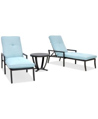 Astaire Outdoor 3-pc Chaise Set (2 Chaise Lounge Chairs + 1 End Table)