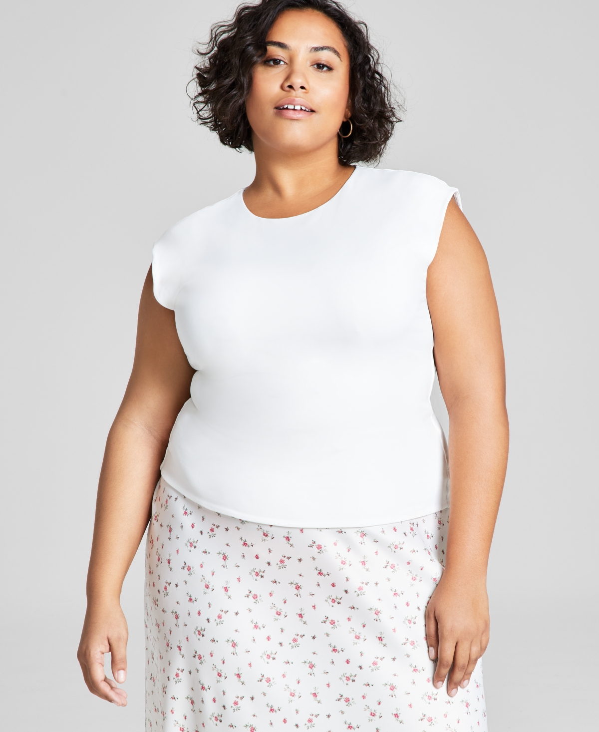 Shop And Now This Trendy Plus Size Second-skin Muscle T-shirt, Created For Macy's In Calla Lilly