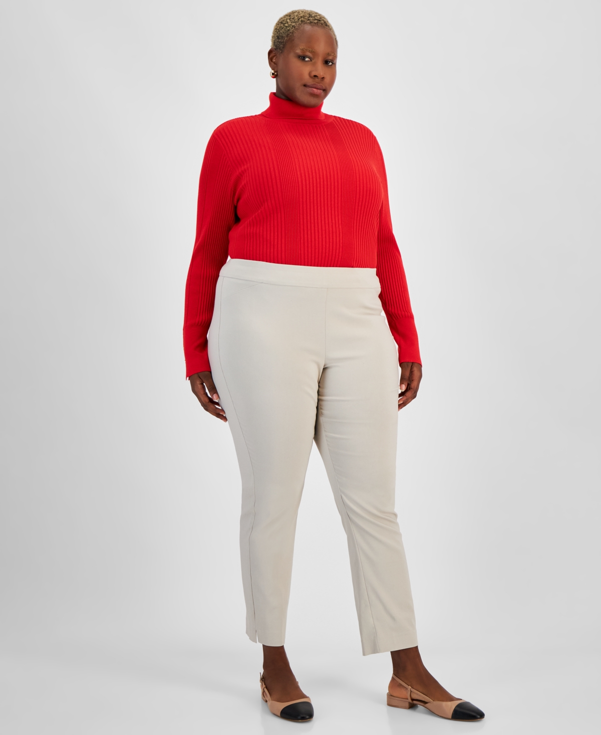 JM COLLECTION PLUS SIZE PULL-ON CAMBRIDGE PANTS, EXCLUSIVELY AT MACY'S 