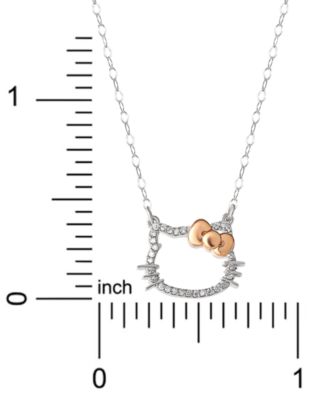 Hello Kitty Diamond Silhouette Pendant Necklace (1/20 ct. t.w.) in 10k White & Rose Gold, 16 + 2 extender