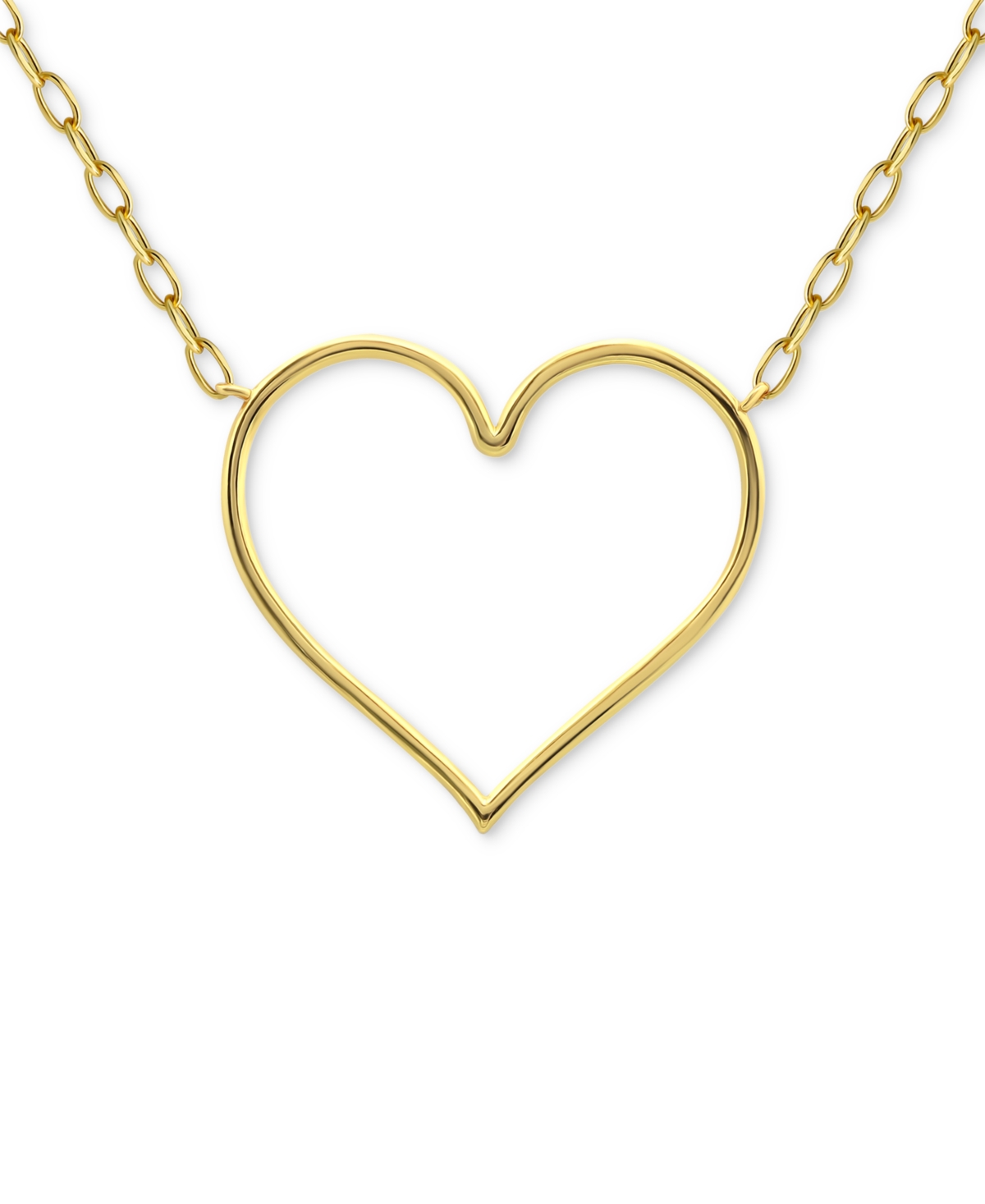 Giani Bernini Open Heart Pendant Necklace, 16" + 2" Extender, Created For Macy's In Gold Over Silver