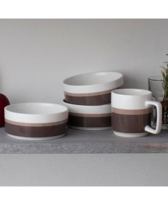 Colorstax Stripe 16-Piece Dinnerware Set, Service for 4