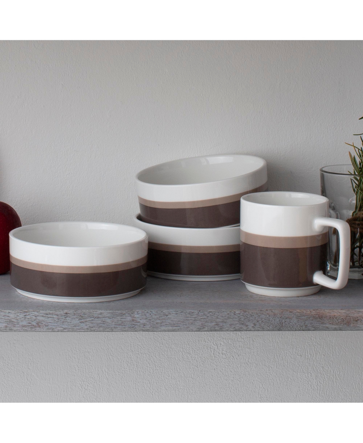 Noritake Colorstax Stripe 16-Piece Dinnerware Set, Service for 4