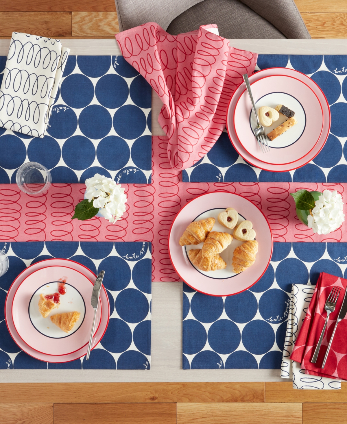 kate spade new york in the Loop Joy Dot Reversible Table Runner,