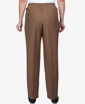 Petite Classic Textured Mid Rise Pull-On Pants