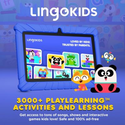 V8 Kids Tablet 32GB, 7” Screen WiFi Learning Device with Parental Controls, Shockproof Case, Epic! & LingoKids Apps