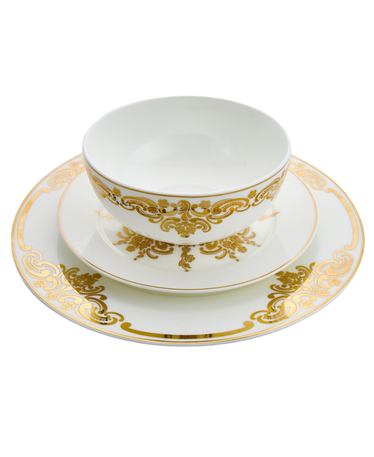 Shop Godinger Baroque 12-pc Dinnerware Set, Service For 4 In Gold