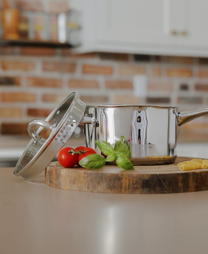 Sedona Pro Stainless Steel 3.5Qt. Saucepan with Draining Lid Macy's