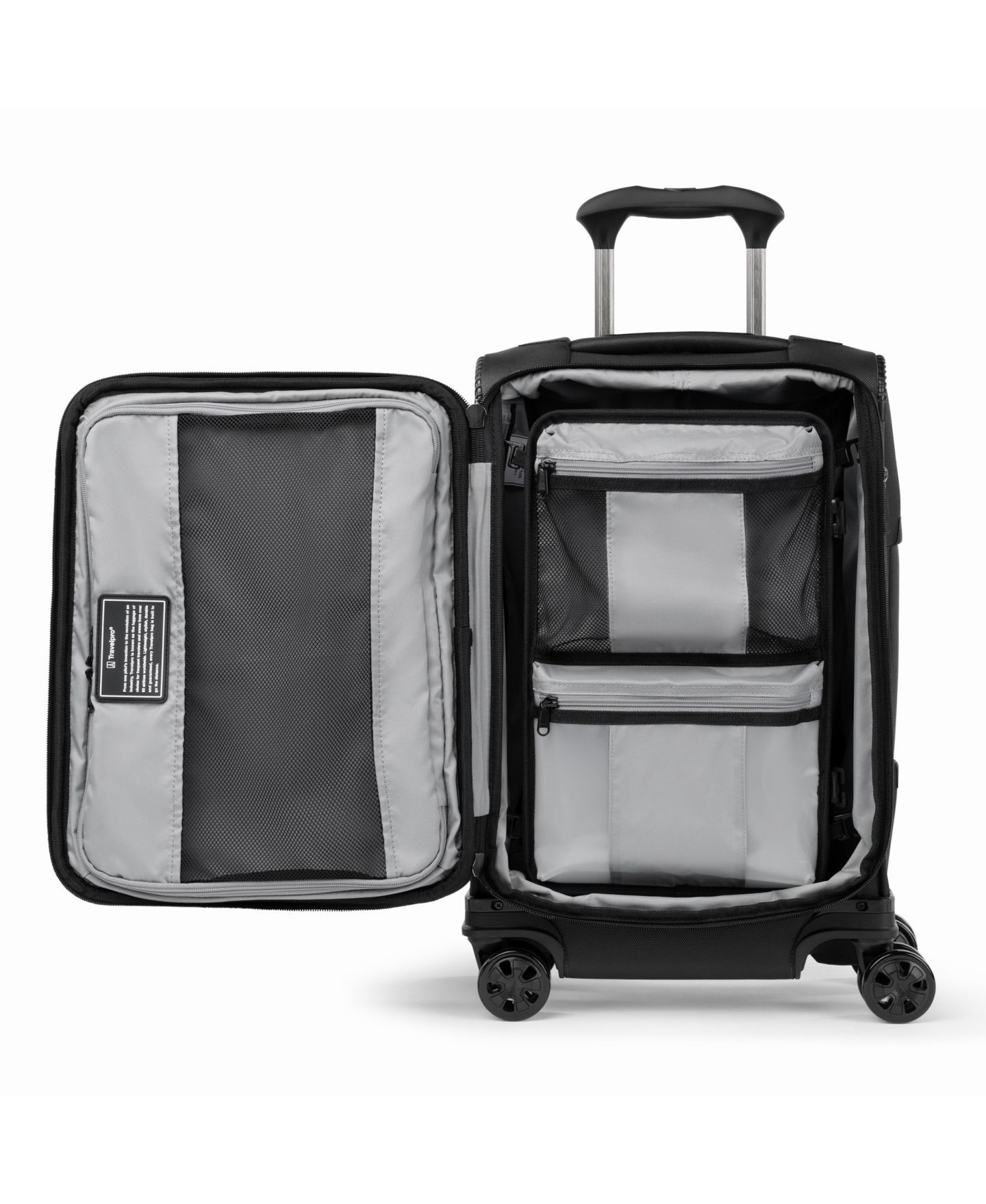 Чемодан Travelpro Crew Classic Carry-on Spinner Expandable Spinner, цвет: Угольно-чёрный — фото 6