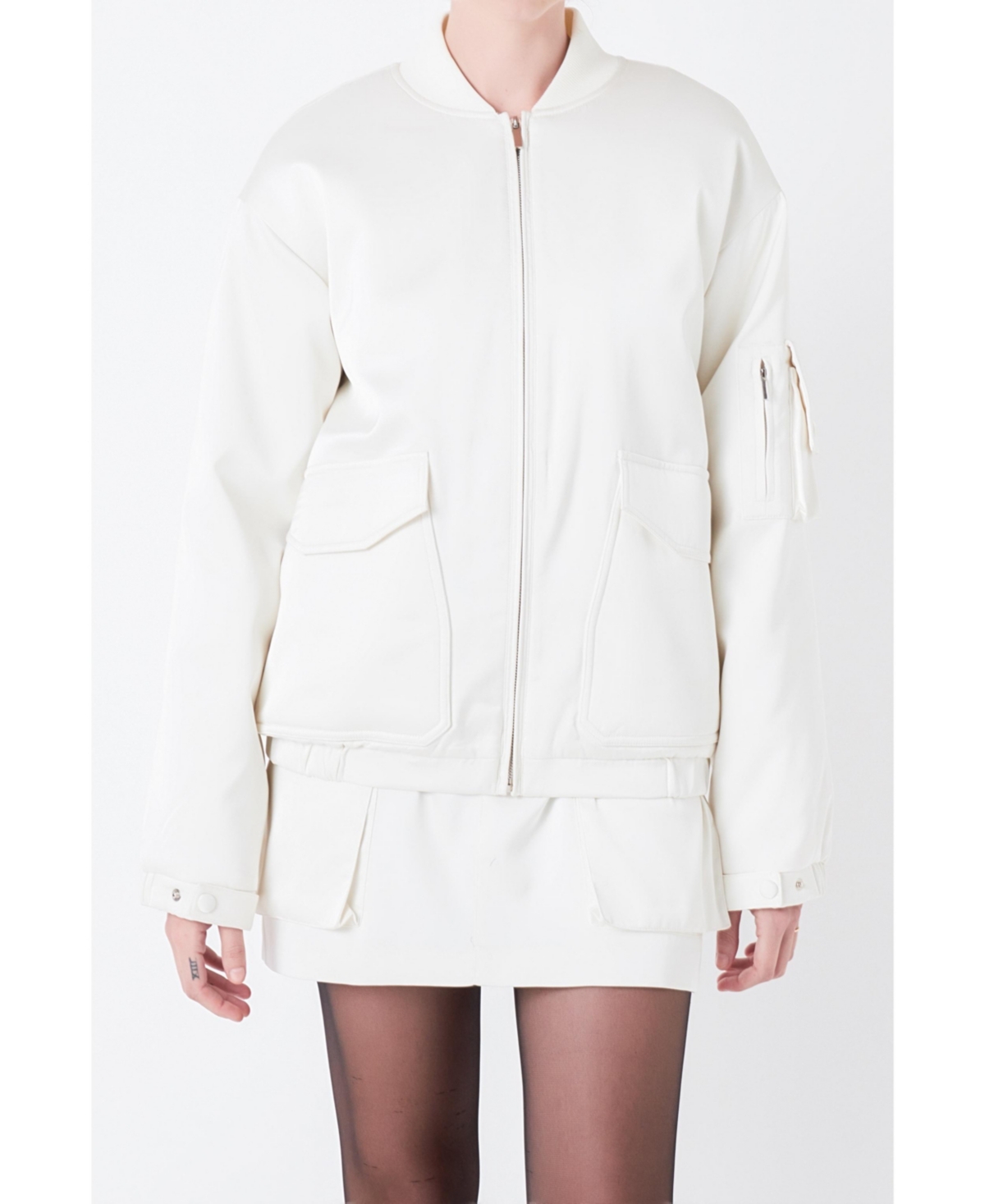 Women's Satin Bomber Jacket