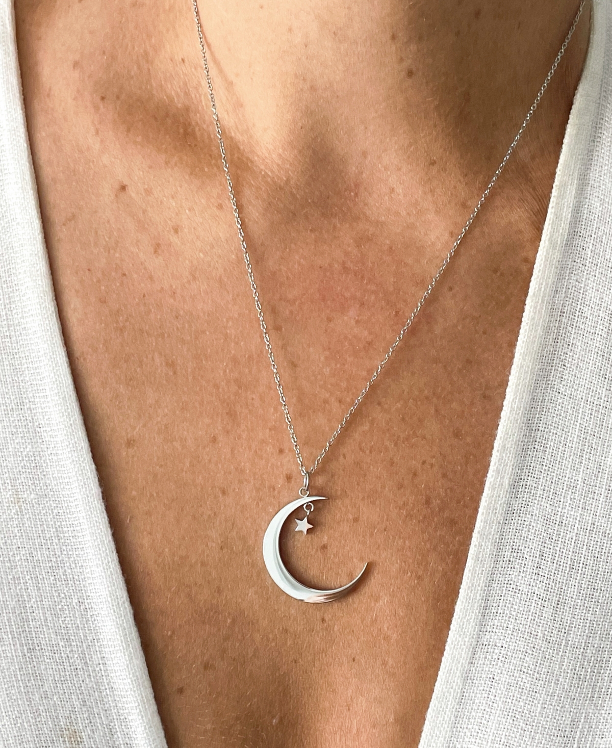 Shop Adornia Silver-tone Hanging Moon & Star Pendant Necklace, 16" + 2" Extender