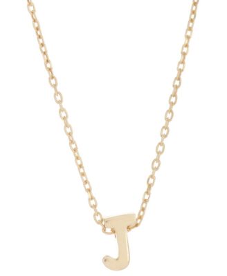 14k Gold-Plated Mini Initial Pendant Necklace, 16" + 2" extender