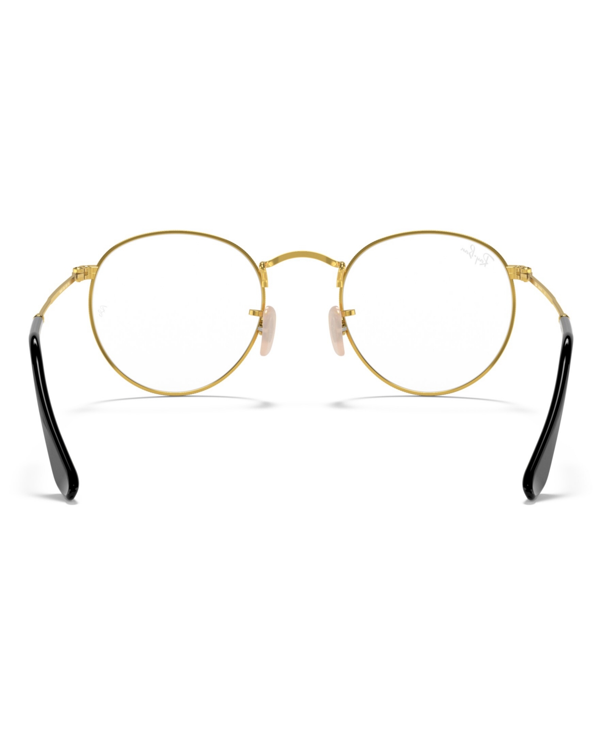 Ray Ban Unisex Round Metal Optics Eyeglasses, Rb3447v In Black On Gold