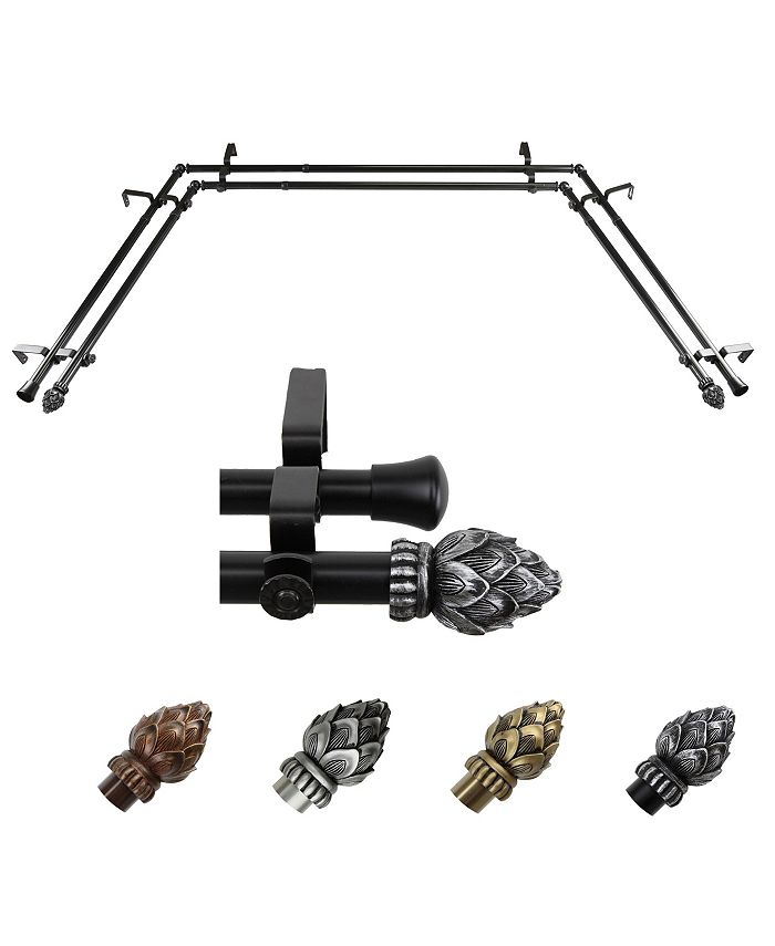 Rod Desyne Bud 13/16" Double Bay Window Curtain Rod 2036", 3872" Macy's