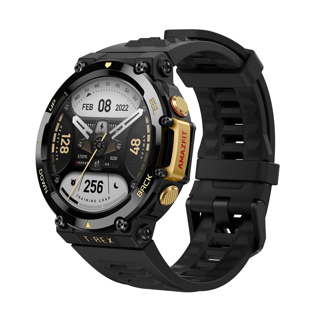 T-Rex 2 Outdoor Smartwatch - Astro Black and Gold Rubber strap - Black